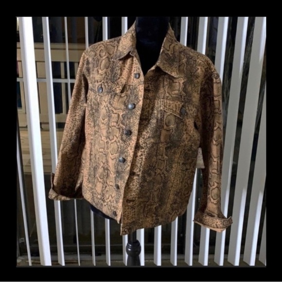 Free people trucker jacket animal print NWOT - Picture 5 of 6